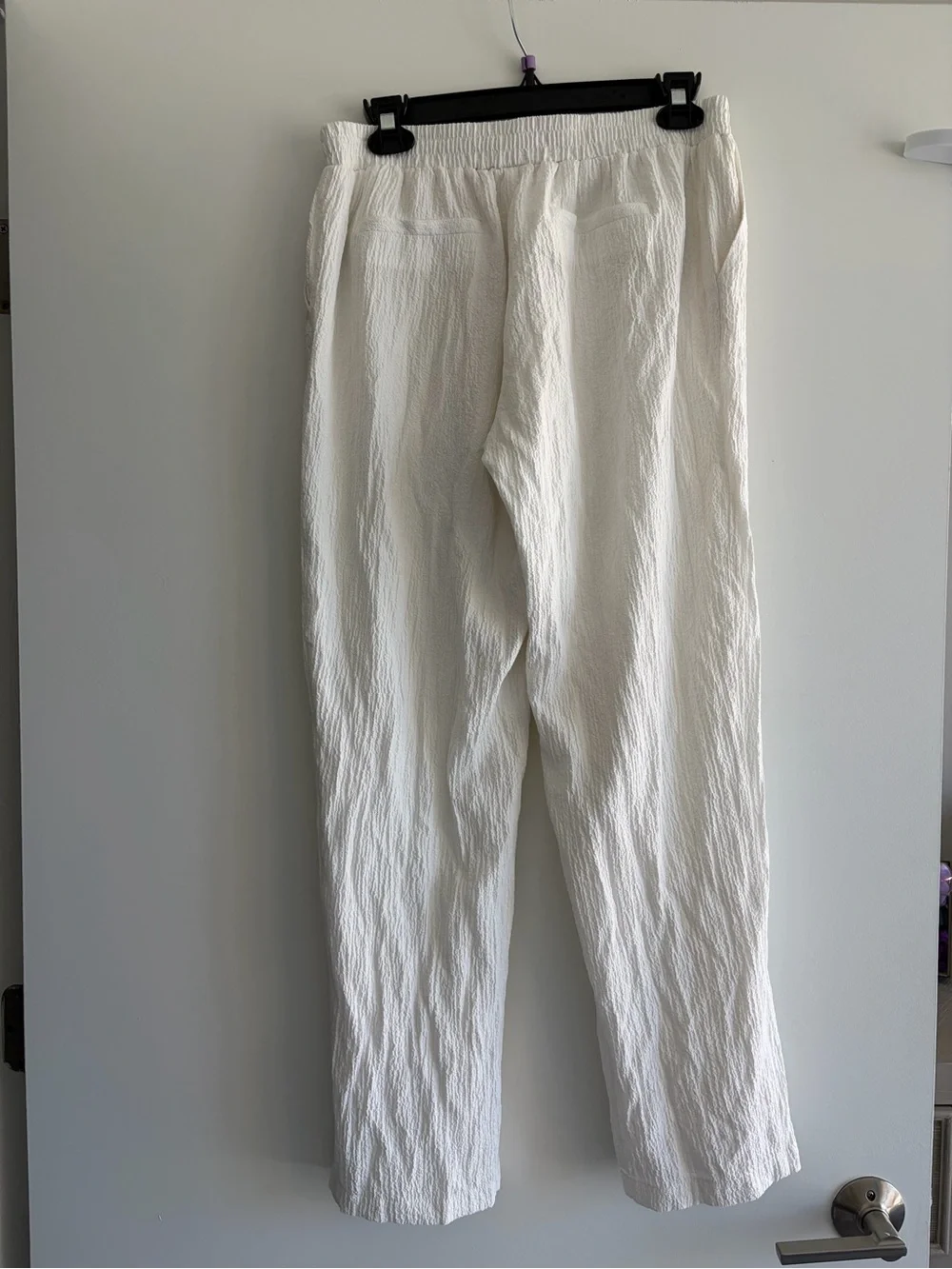 Calvin Klein Linen White Lightweight Pants - Picture 3 of 4